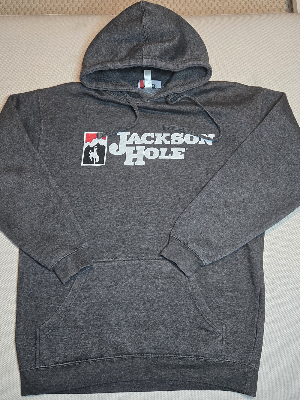 Jackson Hole Men's Medium Grey Pullover Sweater Hoodie Warm Comfy Ski